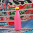 Gourde Bouteille isotherme - Colors rose bouchon jaune - 500 ml--Gourde-Qwetch-Nature For Kids-1