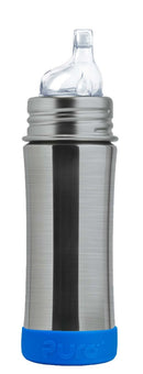 Biberon évolutif INOX Pura - tétine débit XL 6m+ 325ml - à partir de 6 mois - Inox brossé & jumper bleu (nouveau) - Biberon - Pura - Nature For Kids - 10
