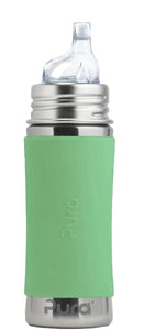 Biberon évolutif INOX Pura - tétine débit XL 6m+ 325ml - à partir de 6 mois - Manchon vert mousse (new) - Biberon - Pura - Nature For Kids - 11