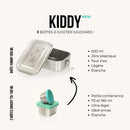 Boîtes à goûter / lunchbox gigognes en inox KIDDY - 500/180/70ml – à partir de 6 ans - Gravure "Renard" - KS2 - Boîte à lunch - GASPAJOE - Nature For Kids - 1