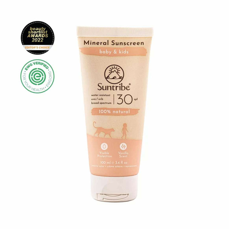 Crème Solaire Minérale Naturelle bébé & enfants – SPF 30 – 100ml - à partir de 6 mois - Protection solaire - Suntribe - Nature For Kids - 1