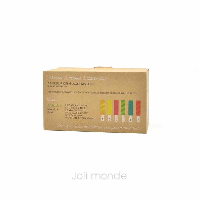 Ensemble 6 moules à glaces inox TUBULUS 85ml – dès 3 ans - Vaisselle - Joli Monde - Nature For Kids - 7