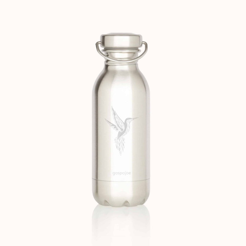 Gourde bouteille inox Gaspajoe simple paroi - Daily Mini 330 ml - dès 2 ans - Gravée Colibri - DM 13 - Gourde - Gaspajoe - Nature For Kids - 15