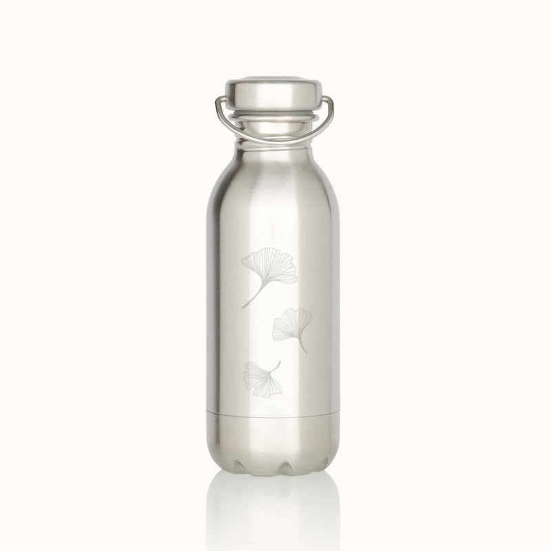 Gourde bouteille inox Gaspajoe simple paroi - Daily Mini 330 ml - dès 2 ans - Gravée Ginkgo - DM 11 - Gourde - Gaspajoe - Nature For Kids - 16