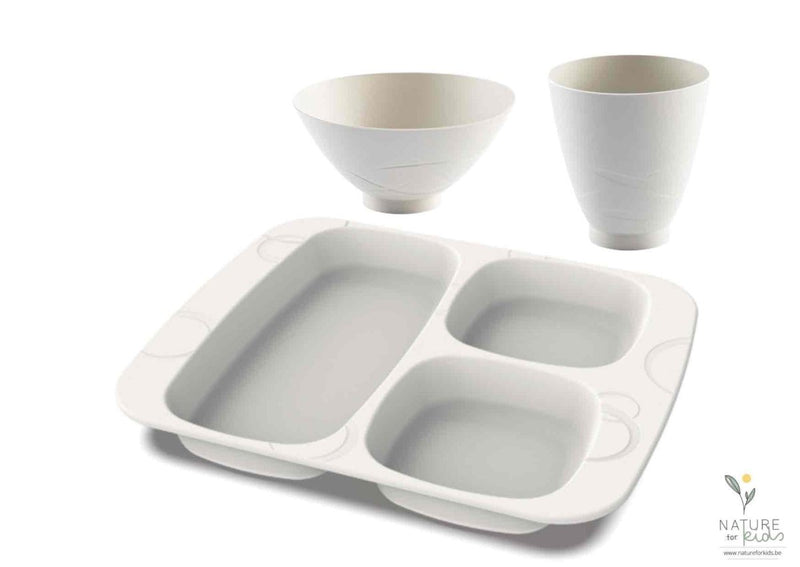 Kit Vaisselle enfant 100% naturel biosourcé – dès la naissance - Pierre - Vaisselle - Table et Nature - Nature For Kids - 1