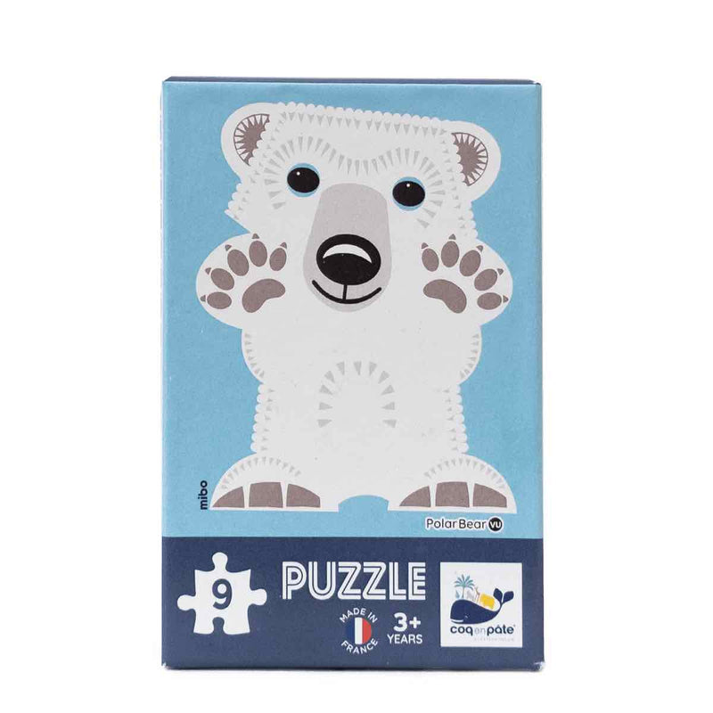 Puzzle Ours polaire – 9 pièces – dès 3 ans - Jeux sains et écologiques - Coq en Pâte - Nature For Kids - 1