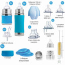 Starter - Kit biberons inox Pura « évolution » bleu - de 0 à 4 ans - Biberon - Pura - Nature For Kids - 1