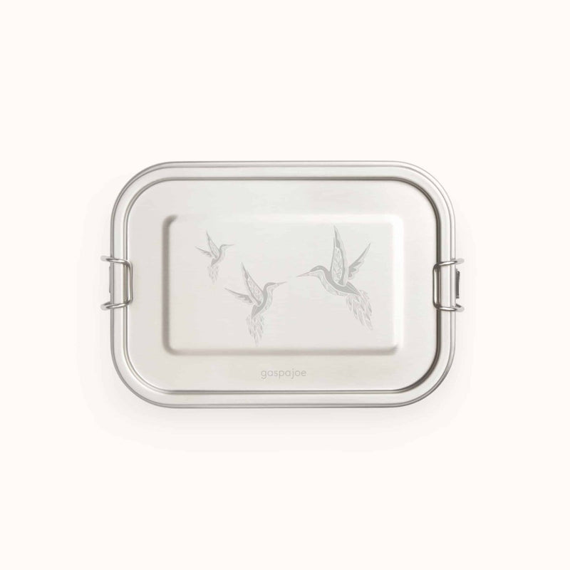 Yummy – Boîte repas modulable 100% étanche en inox – 800 ml – dès 5 ans - Gravure Colibri - Boîte à lunch - Gaspajoe - Nature For Kids - 15