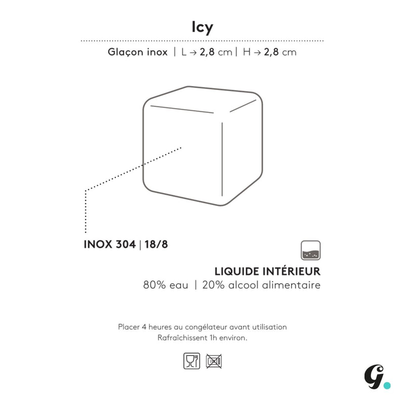 4 glaçons Gaspajoe gravés tout inox en étui cadeau Kraft--Glacon-GASPAJOE-Nature For Kids-2