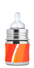 Biberon pour bébé évolutif INOX 150ml + tétine + manchon (différentes couleurs) - à partir de la naissance-Tourbillon Orange-Biberon-Pura-Nature For Kids-12
