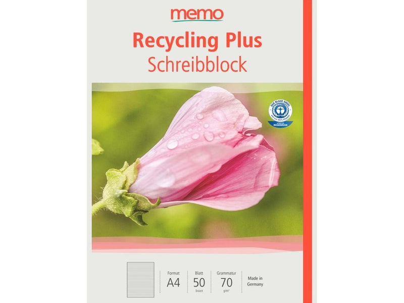 Bloc de correspondance A4 « recycling plus » - 50 feuilles lignées--Papeterie-Memo-Nature For Kids-1