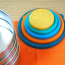 Blue Water – Seal Cup Five some set - ensemble de 5 Boîtes à lunch inox gigognes étanches (100-230-355-590-650 ml)-Bento-ECOlunchbox-Nature For Kids-4