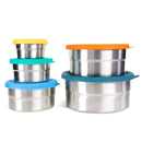 Blue Water – Seal Cup Five some set - ensemble de 5 Boîtes à lunch inox gigognes étanches (100-230-355-590-650 ml)--Bento-ECOlunchbox-Nature For Kids-2