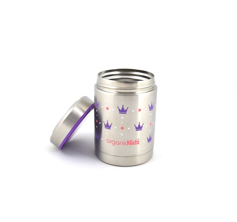 Boîte repas & soupe isotherme cylindrique en inox - Princesse - 350 ml - dès la naissance--Boîte repas-OrganicKidz-Nature For Kids-1