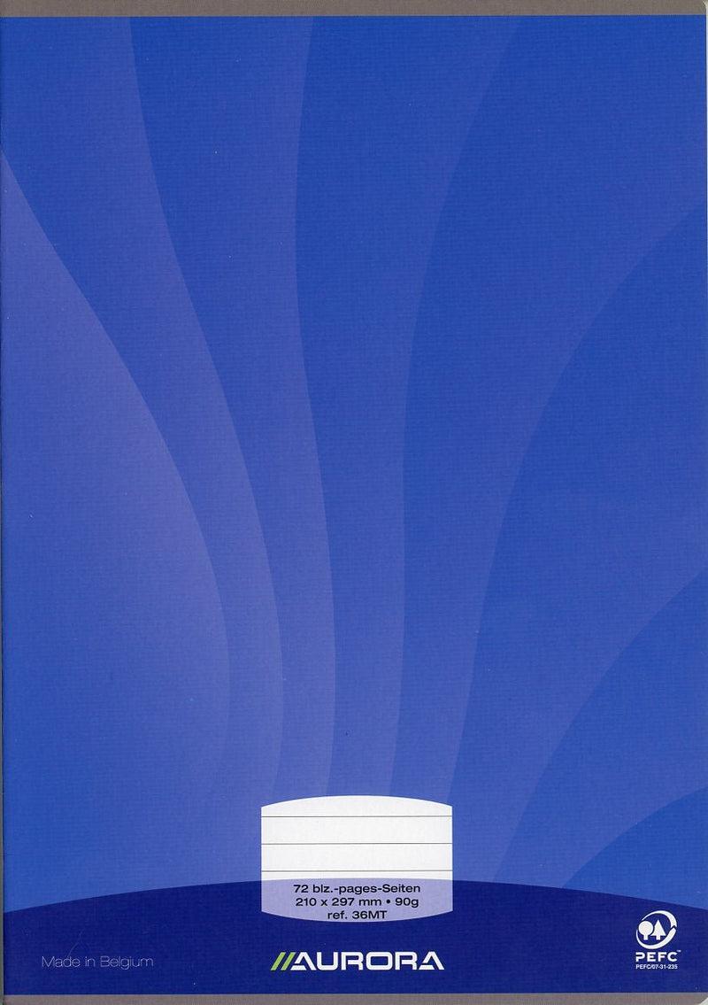Cahier A4 en papier recyclé – Aurora 72p ligné - dès 5 ans-Couverture bleue-Cahier-Aurora-Nature For Kids-2