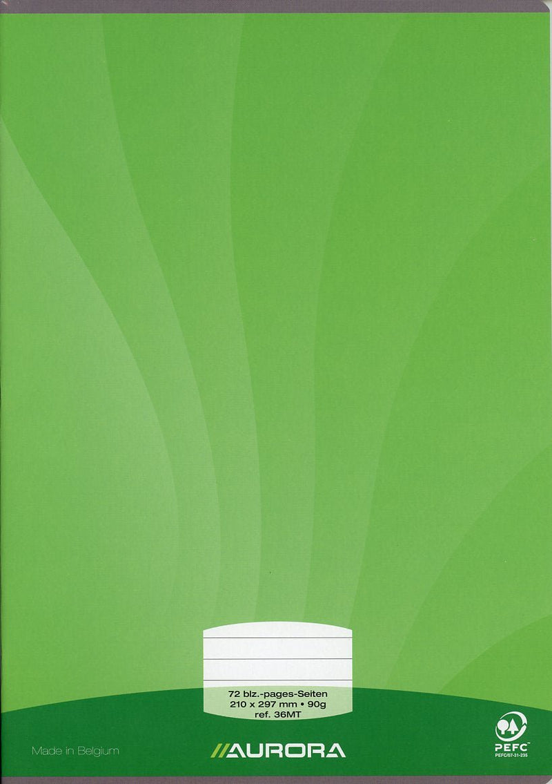 Cahier A4 en papier recyclé – Aurora 72p ligné - dès 5 ans-Couverture verte-Cahier-Aurora-Nature For Kids-5