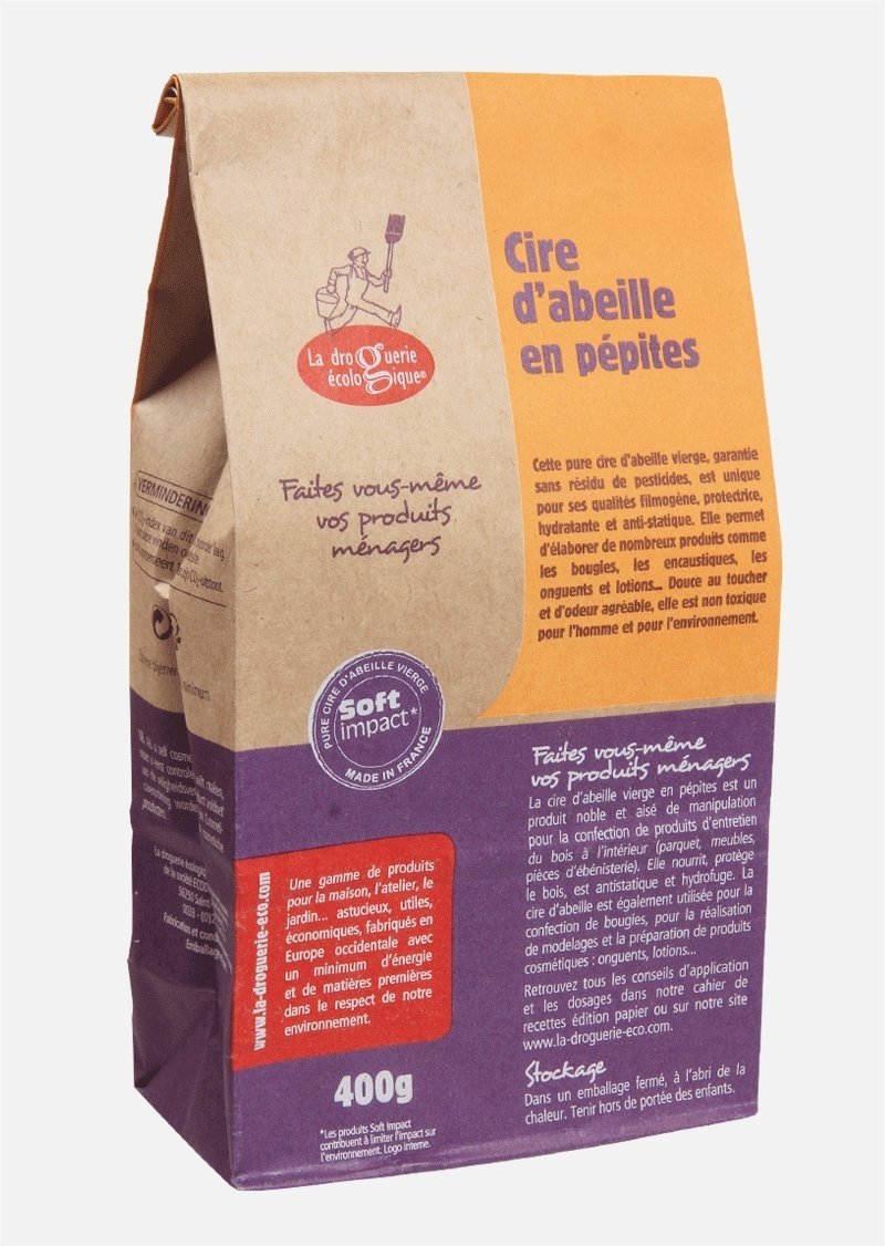 Cire d’abeille en pépites - sac kraft de 400g--DIY-La droguerie écologique-Nature For Kids-1