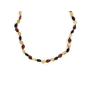 Collier Ambre olive 100% naturel - Multicolor – 33,5 cm - Fermoir Clip--Accessoires de puériculture-Opalook-Nature For Kids-1