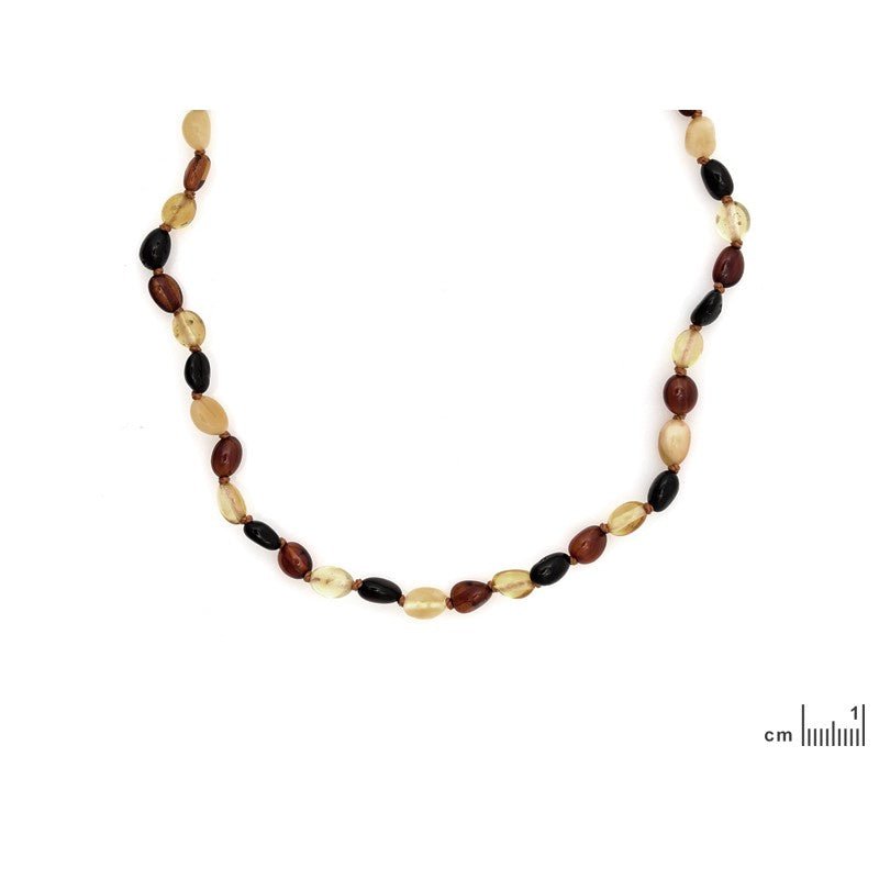 Collier Ambre olive 100% naturel - Multicolor – 33,5 cm - Fermoir Clip--Accessoires de puériculture-Opalook-Nature For Kids-2