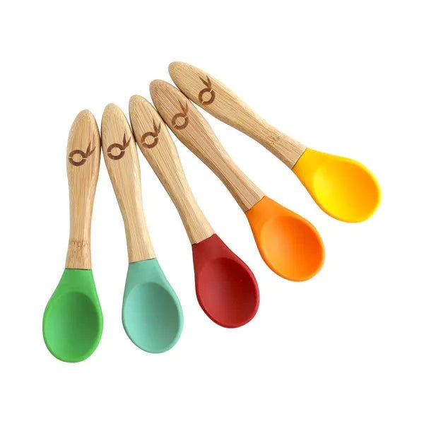 Ensemble de 5 cuillères pour enfants en bambou et silicone – de 1 à 3 ans--Cuillère d'apprentissage-Pandoo-Nature For Kids-4