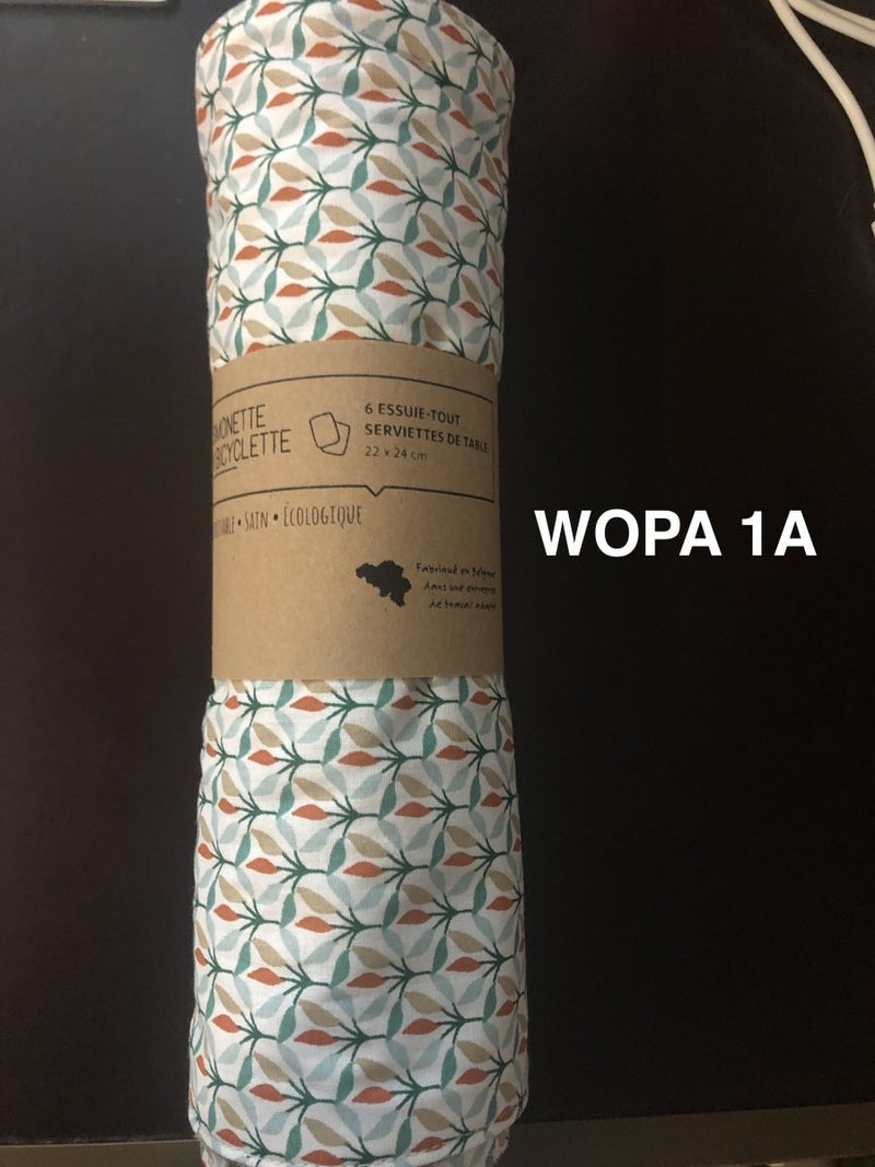 Essuie-tout ou serviette de table en coton écologique par 6 feuilles de 23 x 24 cm-WOPA-1A-Essuie-tout-Simonette-Nature For Kids-5