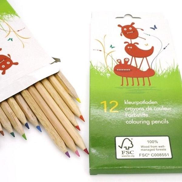 Etui de 12 crayons de couleurs écologiques assortis - à partir de 2 ans / 24 mois-Default Title-crayon-Ecobos-Nature For Kids-2
