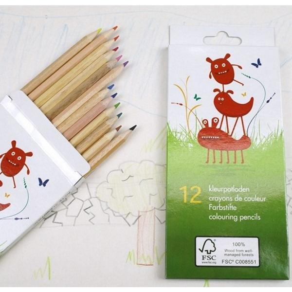 Etui de 12 crayons de couleurs écologiques assortis - à partir de 2 ans / 24 mois-Default Title-crayon-Ecobos-Nature For Kids-4