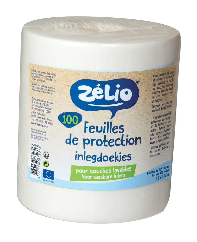 Feuilles de protection en cellulose pour couches lavables - rouleau 100 f - dès la naissance--Insert-Zelio-Nature For Kids-1