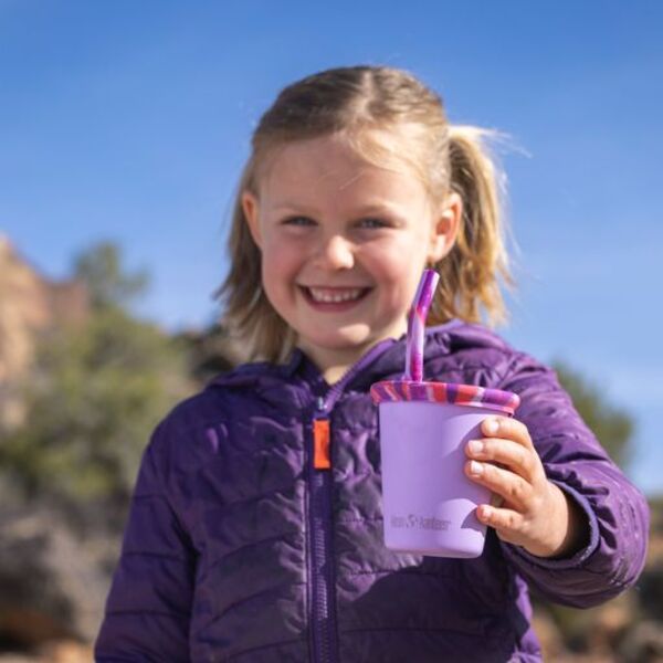 Gobelet enfant Kid cup couvercle à paille & couvercle à bec (sippy) – dès 2 ans-Juicy Pear-Tasse d'apprentissage-Klean Kanteen-Nature For Kids-2