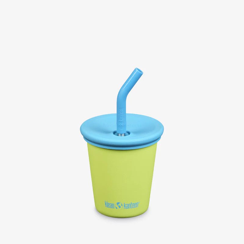 Gobelet enfant Kid cup couvercle à paille & couvercle à bec (sippy) – dès 2 ans-Juicy Pear-Tasse d'apprentissage-Klean Kanteen-Nature For Kids-3