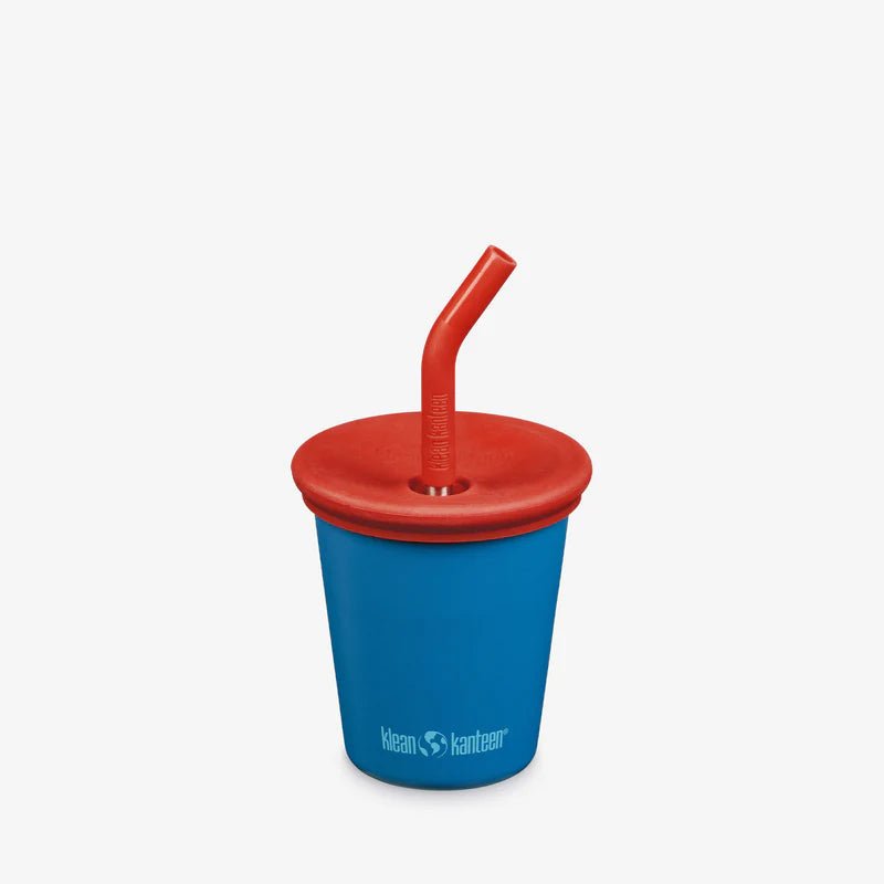 Gobelet enfant Kid cup couvercle à paille & couvercle à bec (sippy) – dès 2 ans-Mykonos Blue-Tasse d'apprentissage-Klean Kanteen-Nature For Kids-4