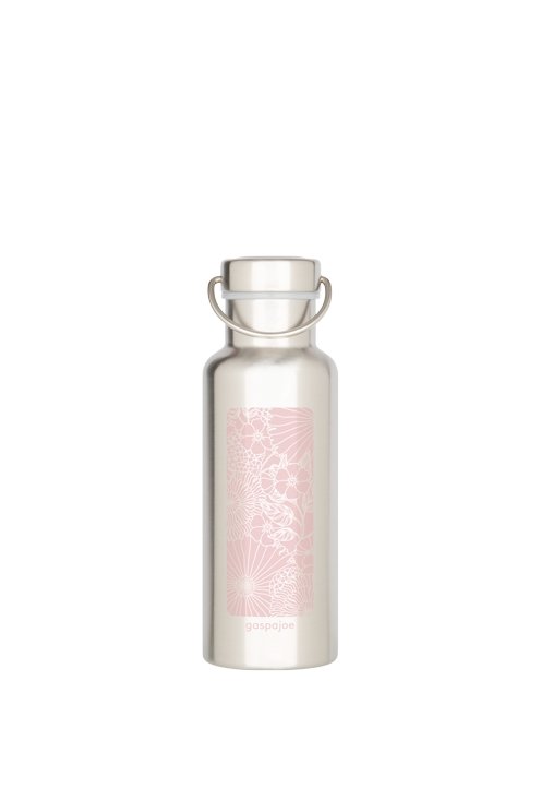 Gourde bouteille inox isotherme - modèle GROOVY 500 ml – pour toutes les soifs par tous les temps – dès 4 ans-Floral rose-Gourde-GASPAJOE-Nature For Kids-3