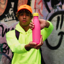 Gourde Bouteille isotherme - Colors rose bouchon jaune - 500 ml--Gourde-Qwetch-Nature For Kids-3