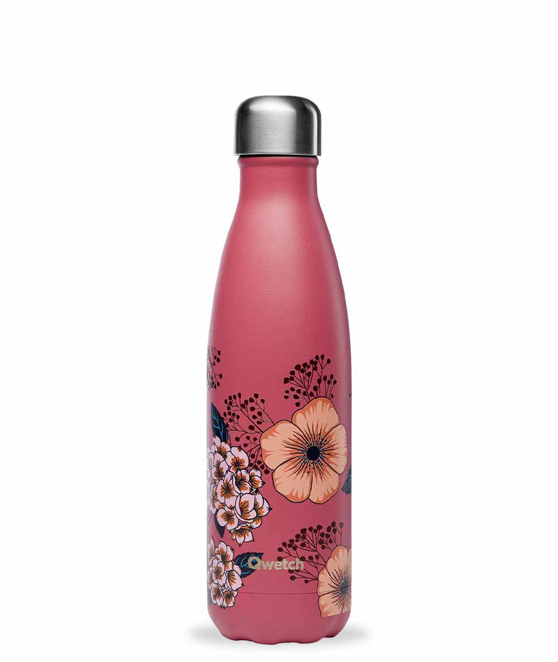 Gourde bouteille isotherme en inox - Anémones Terracotta - 500 ml-Default Title-Gourde-Qwetch-Nature For Kids-2