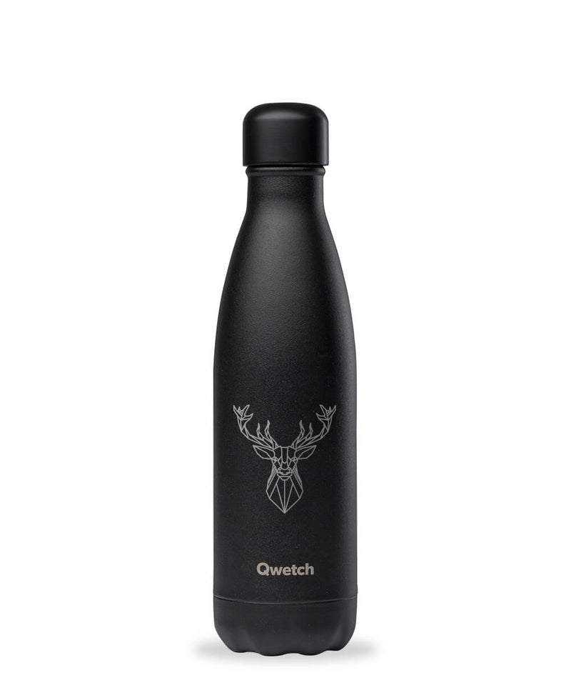 Gourde bouteille isotherme en inox - Animal Tattoo Cerf - 500 ml--Gourde-Qwetch-Nature For Kids-2