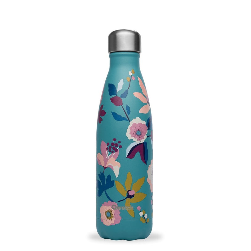 Gourde bouteille isotherme en inox - Bohème bleu - 500 ml--Gourde-Qwetch-Nature For Kids-1