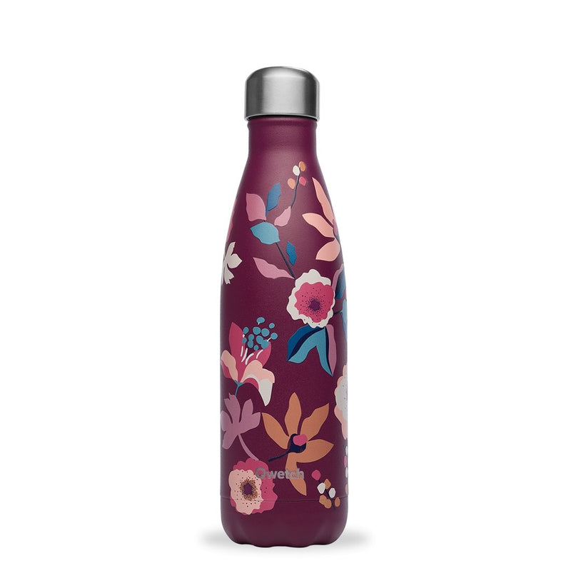 Gourde bouteille isotherme en inox - Bohème prune - 500 ml--Gourde-Qwetch-Nature For Kids-1