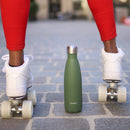 Gourde bouteille Simple inox - Granite Kaki - 500 ml--Gourde-Qwetch-Nature For Kids-2