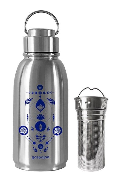 Gourde isotherme friendly+ et son infuseur tout inox - Plume verte - 700 ml-Lunes Bleues-Gourde-Gaspajoe-Nature For Kids-13