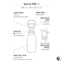 Gourdes inox simple paroi Gaspajoe - modèle SPORTY 500ml - Colibri, Floral ou Bambou - dès 8 ans-Colibri-Gourde-GASPAJOE-Nature For Kids-2