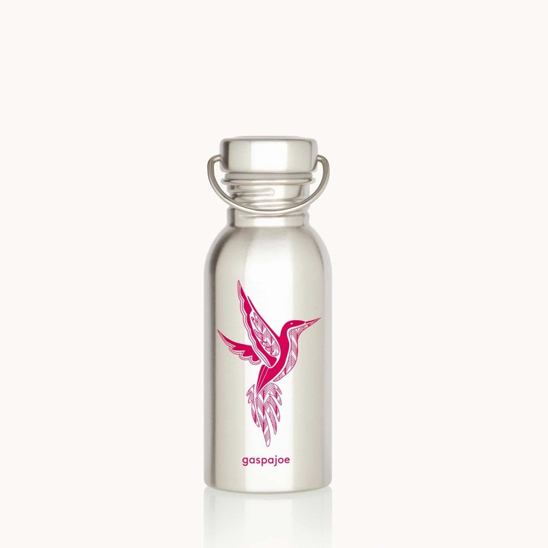 Gourdes inox simple paroi Gaspajoe - modèle SPORTY 500ml - Colibri, Floral ou Bambou - dès 8 ans-Colibri-Gourde-GASPAJOE-Nature For Kids-3