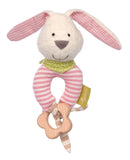 Lapin rose, jouet à saisir avec fleur en bois - coton bio - dès 3 mois--Jouets de dentition-Sigikid Green-Nature For Kids-1