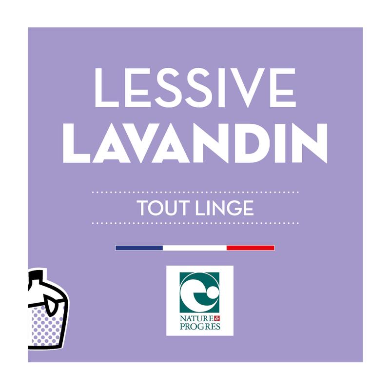 Lessive liquide concentré Tout linge LAVANDE vrac - Nature & Progrès - 16 lavades/L - 1L--Lessive-Jean Bouteille-Nature For Kids-1