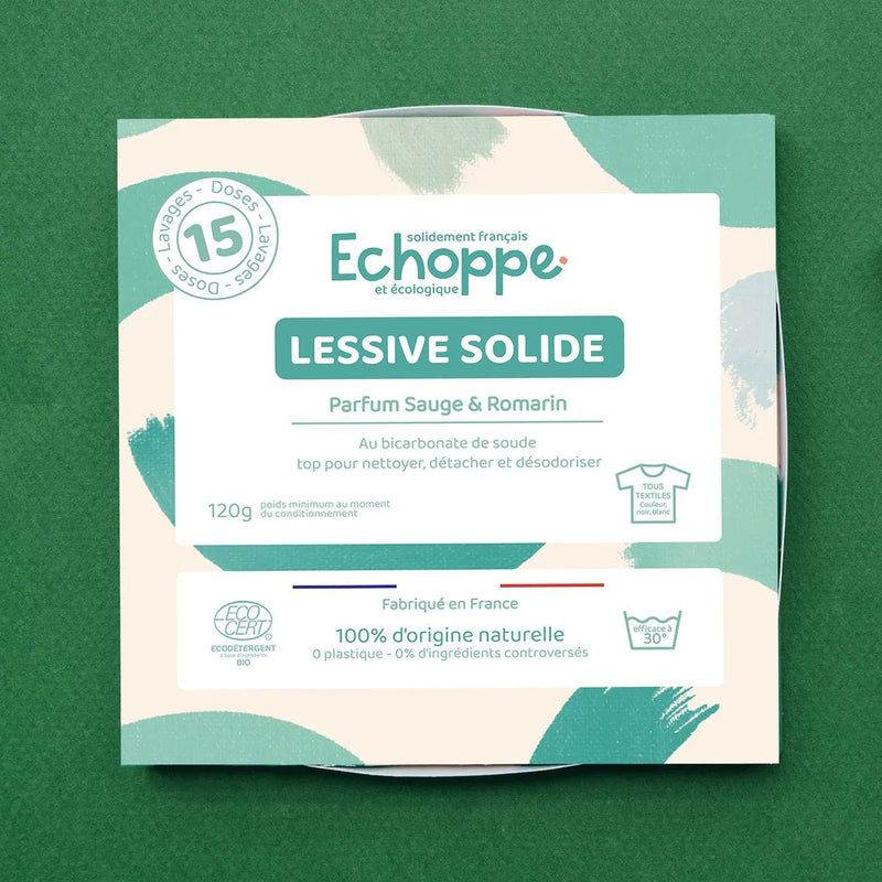Lessive solide – Sauge & Romarin - végan - à partir de 3 ans-15 doses-Droguerie écologique-Echoppe-Nature For Kids-1