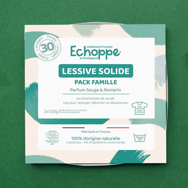 Lessive solide – Sauge & Romarin - végan - à partir de 3 ans-30 doses-Droguerie écologique-Echoppe-Nature For Kids-2