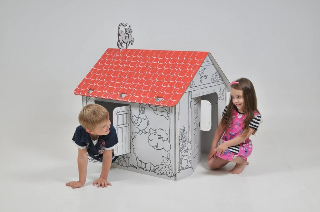 QLEUIFT 3 Maisons En Carton à Colorier Pour Enfants - Kit Bricolage Noël Avec Peinture Et Pinceau