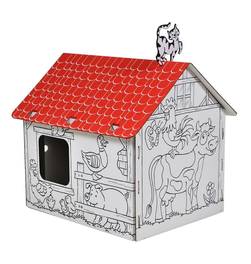 Maison en carton à peindre ou à colorier – Ma Ferme – dès 3 ans--Maison à peindre-AnnaHouse-Nature For Kids-2