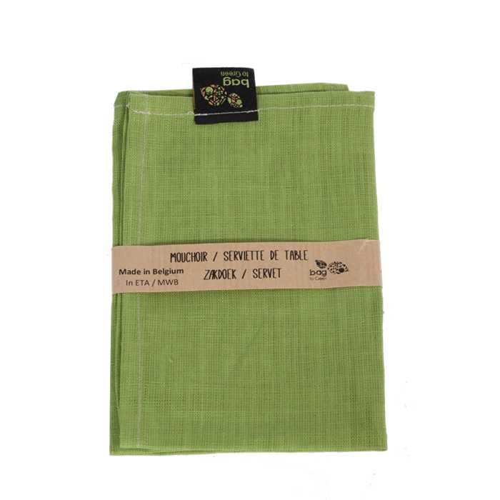 Mouchoir / serviette en lin naturel 30 x 30 - Vert Bambou - à partir de la naissance-Default Title-Mouchoir-Bag to Green-Nature For Kids-1