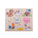 Puzzle animaux de la ferme en bois avec poignées - dès 24 mois--puzzle-EverEarth-Nature For Kids-1