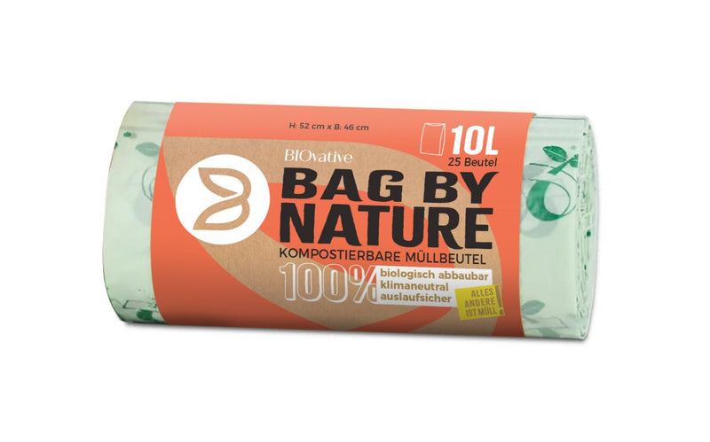 Sacs poubelles déchets organiques bio 100% compostables avec poignées-10 Litres (H 47 x l 46 x diam 92) - 25 sacs-Sac poubelle-BIOvative-Nature For Kids-10